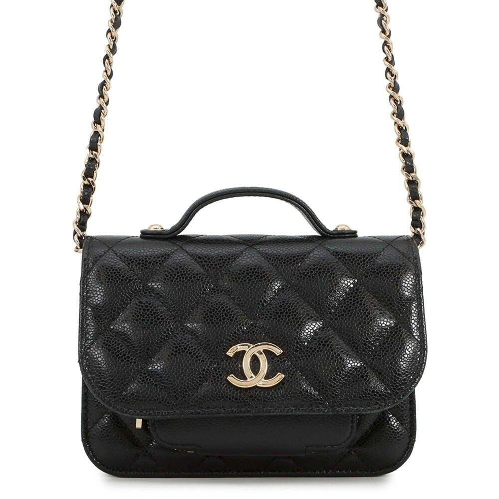 CHANEL Authentic Black Caviar Leather Logo Wallet - Picture 1 of 16